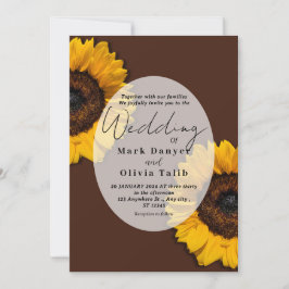 Convite Rustic Sunflower Weditation