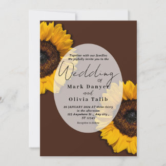 Convite Rustic Sunflower Weditation