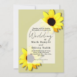 Convite Rustic Sunflower Weditation