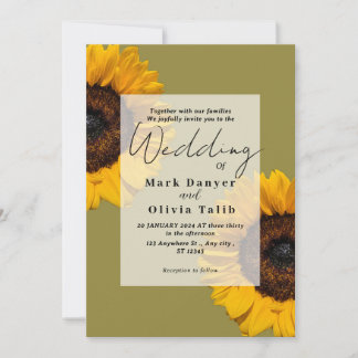 Convite Rustic Sunflower Weditation