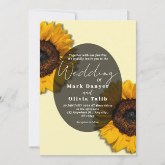 Convite Rustic Sunflower Weditation
