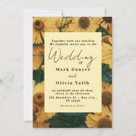 Convite Rustic Sunflower Weditation