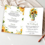 Convite Rustic Sunflowers Mason Jar QR Code Wedding<br><div class="desc">Amaze your guests with this elegant all in one wedding invite featuring beautiful flowers and modern typography with QR Code for online RSVP.</div>