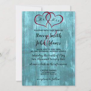 Convite Rustic Teal Wedding