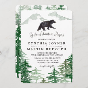 Convite Rustic Tree Bear Casamento
