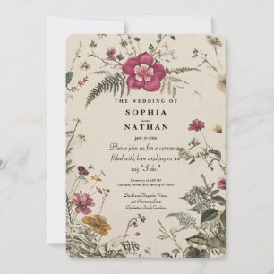Convite Rustic Vintage para Casamento de Flores Se