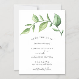 Convite Rustic Watercolor Greenery Casamento Salve a Data