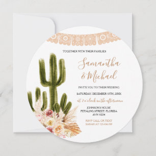Convite Rustic Wedding Cactus