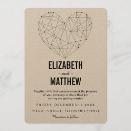 Convite Rustic Wedding | minimalista geométrico