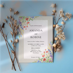 Convite Rustic Wildflower Meadow Wedation