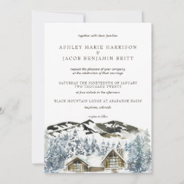 Convite Rustic Winter Mountain