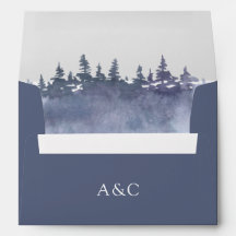 Convite Rustic Winter Pine Tres Weding