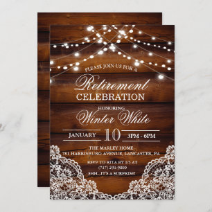 Convite Rustic Wood Lace