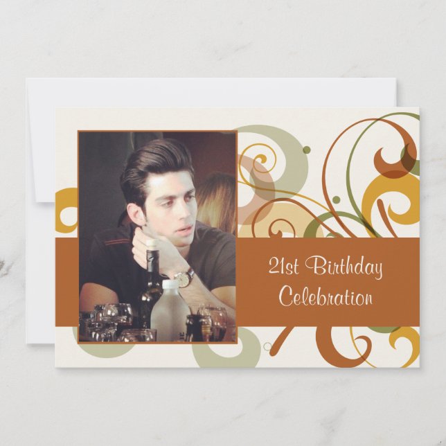 Convite rústico da foto dos redemoinhos (Frente)