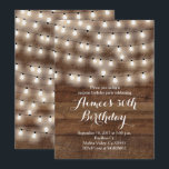 Convite rústico do aniversário<br><div class="desc">O convite rústico do aniversário,  aperfeiçoa para a festa de aniversário da surpresa. Muito rústico com fundo e luz de madeira da corda.</div>