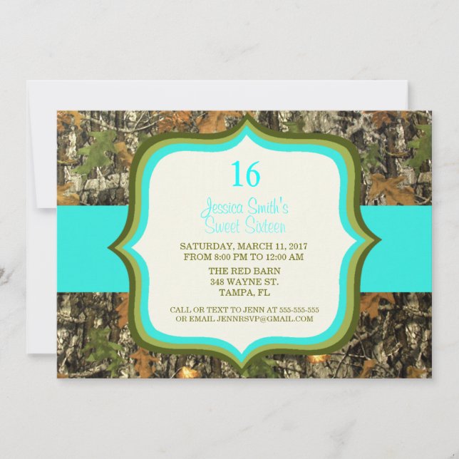 Convite rústico do aniversário de Camo do doce (Frente)