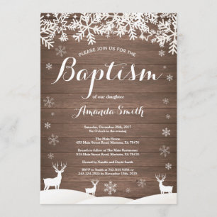 Convite rústico do baptismo dos cervos do inverno
