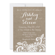 Convite rústico do casamento com laço sobre a