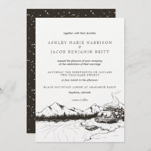 Convite rústico do casamento da montanha do