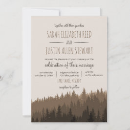 Convite rústico do casamento da montanha no marrom