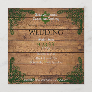 Convite rústico do casamento de Claddagh do