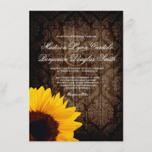 Convite rústico do casamento do girassol do