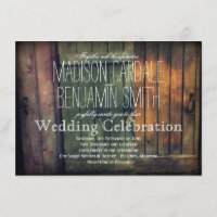 Convite rústico do casamento do país das portas de