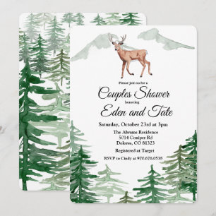 Convite rústico do chá dos casais dos cervos da