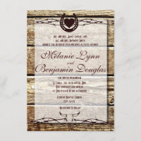 Convite rústico em ferradura do casamento do arame