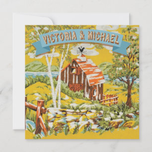 Convite rústico feito sob encomenda do casamento