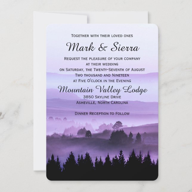 Convite Rústico para Casamento de Montanha Rústica (Frente)