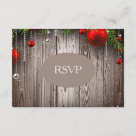 Convite rústico RSVP do casamento do Natal