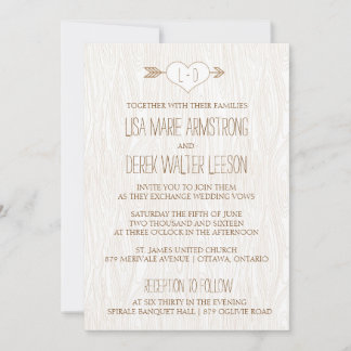 Convite Rústico Simples De Casamento De Madeira