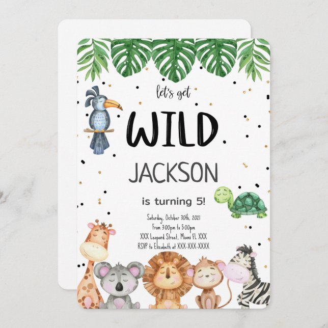 Convite Safari Editável (Frente/Verso)