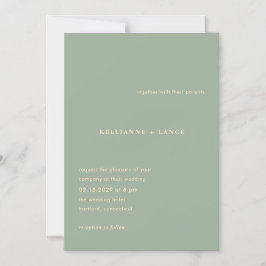 Convite Sage Green Simple Modern Wedding