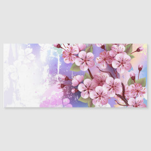 Convite Sakura rosa no fundo da pintura