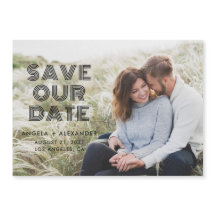 Salvar a Data de Casamento com Foto Retro Geométri