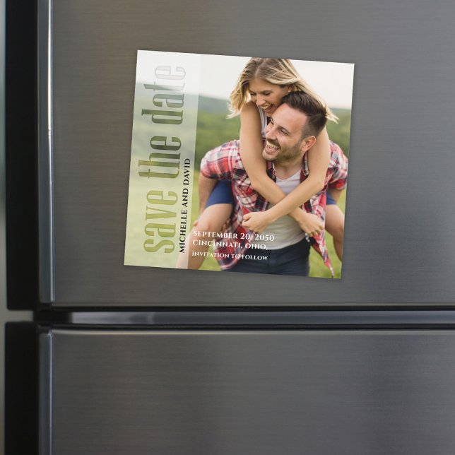 Convite Salvar a data Foto Moderna Tipografia Magnética (Criador carregado)