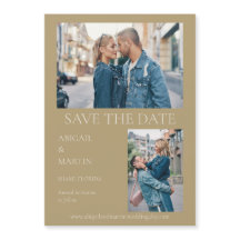 Salvar Data de Casamento Moderna Dourada Foto Salv
