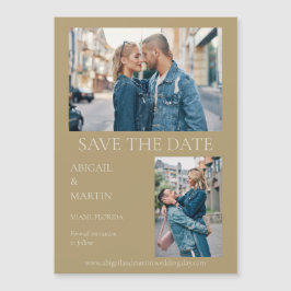 Convite Salvar Data de Casamento Moderna Dourada Foto Salv