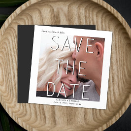 Convite Salvar minimamente o casamento de fotos de data