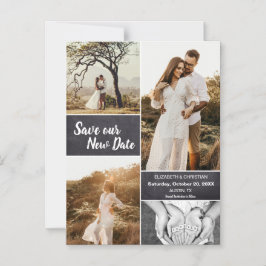 Convite Salvar nossa nova data Foto do casamento Alterar a