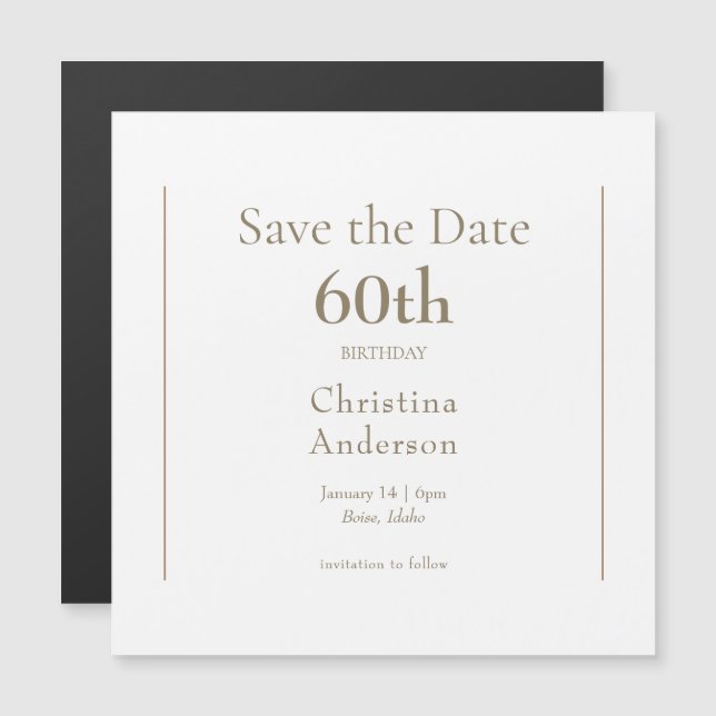Convite Salve a data de 60º aniversário (Frente/Verso)