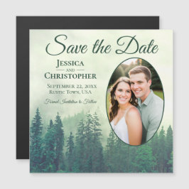 Convite Salve a Data de Casamento com Foto Oval Rústica de