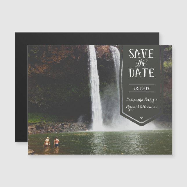 Convite Salve o ímã de fotos personalizado e giro (Frente/Verso)