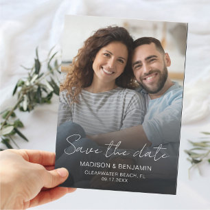 Convite Salve O Noivado De Foto De Casamento Moderno