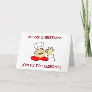 CONVITE SANTA CHEF ADULT CHRISTMAS PARTY INVITATIONS