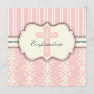 Convite santamente do damasco do rosa do vintage