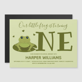 Convite Sapo Virando Um Animal Verde Primeiro Aniversário