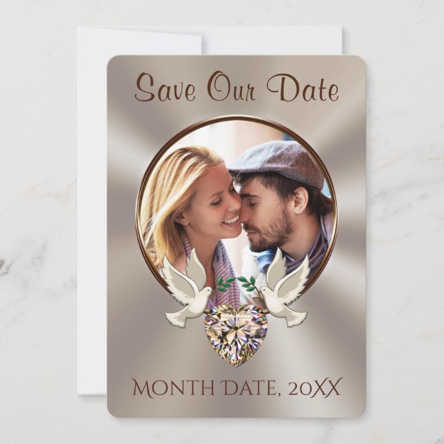 Convite Save the Date com FOTO, Personalizável (Frente)